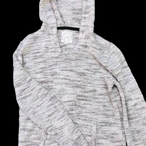 Unisex Birch Black Pancho Hoodie black and white size Medium